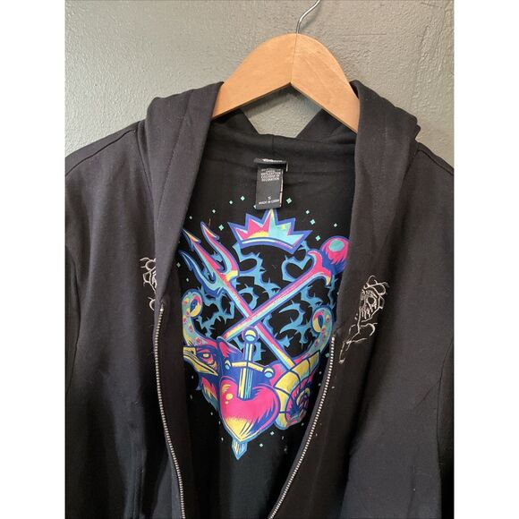 Torrid Disney Villains Crest Black Fleece Zip Hoodie 5X Plus Ursula Maleficent - Picture 3 of 5